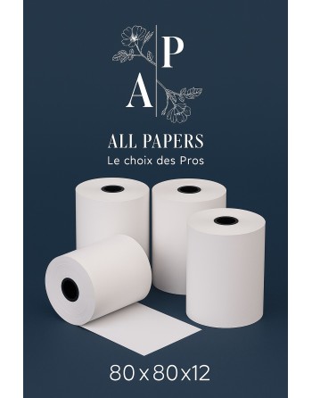 Rouleaux Caisse 80x80x12 avec logo all papers