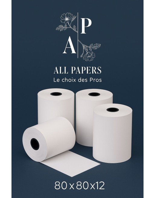 Rouleaux Caisse 80x80x12 avec logo all papers