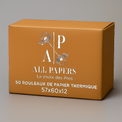 Carton d'emballage de 50 rouleaux pour caisse et balance 57x60x12