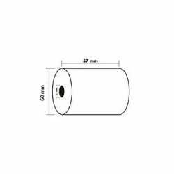 Schéma indiquant les dimensions d'un rouleau Caisse et balance de 57x60x12