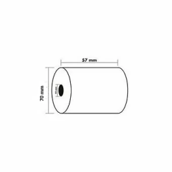 Schéma indiquant les dimensions d'un rouleau Caisse et balance de 57x70x12