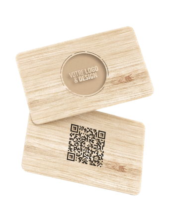 Carte de visite digitale en bois personnalisable