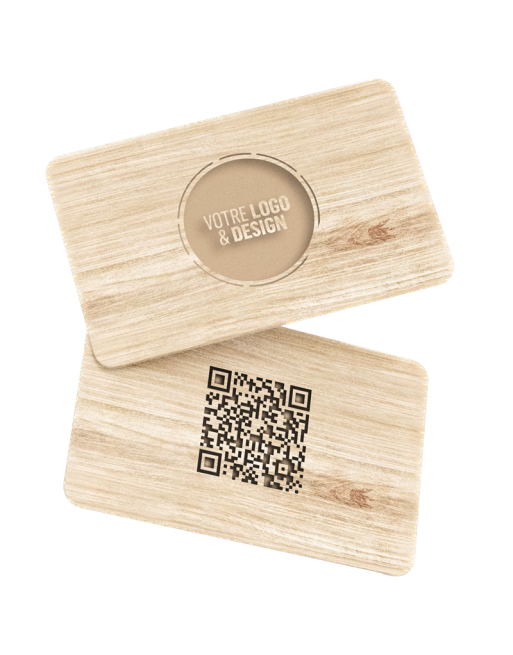 Carte de visite digitale en bois personnalisable