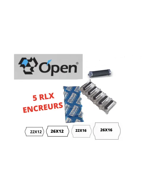 Encreurs pour Étiqueteuses Jolly - Formats 22x12, 22x16, 26x12, 26x16 - 1 ou 2 lignes