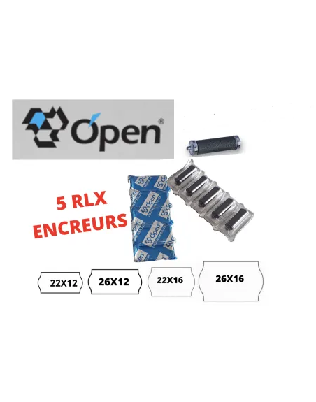 Encreurs pour Étiqueteuses Jolly - Formats 22x12, 22x16, 26x12, 26x16 - 1 ou 2 lignes