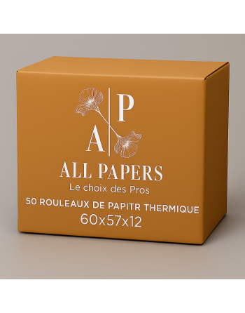 Carton d'emballage de 50 rouleaux pour caisse et balance 60x57x12