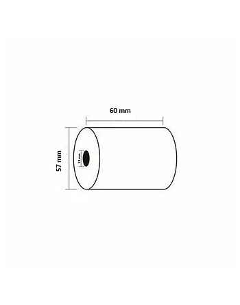 Schéma des dimensions du rouleaux thermiques 60x57x12