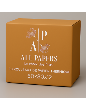 Carton d'emballage de 50 rouleaux pour caisse et balance 60x80x12