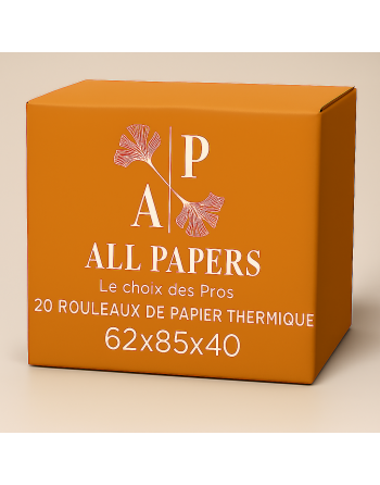 Carton d'emballage rouleaux thermiques 62x85x40 par 20