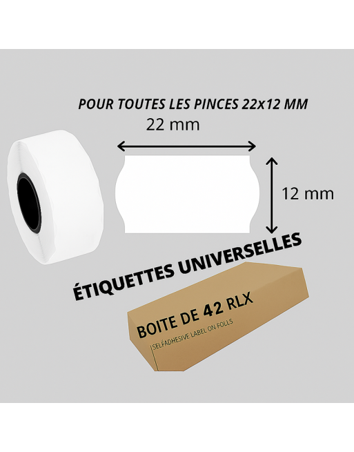 Etiquettes universelles blanches 22x12 Etiquettes universelles blanches 22x12
