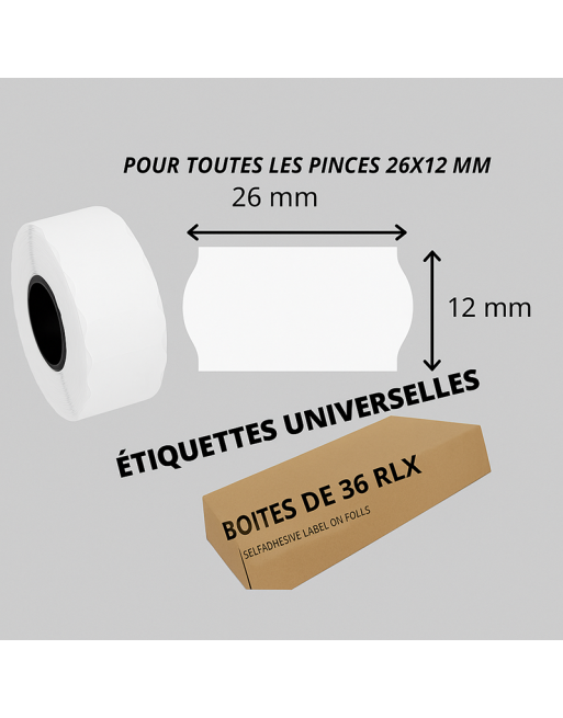 Etiquettes universelles Blanches 26x12 Etiquettes universelles Blanches 26x12