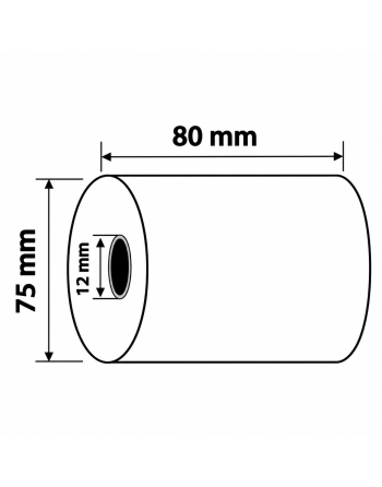 Shéma des dimention d'un rouleau thermique de 80x75x12