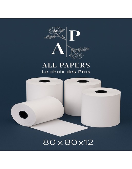 Rouleaux Caisse 80x80x12 avec logo all papers