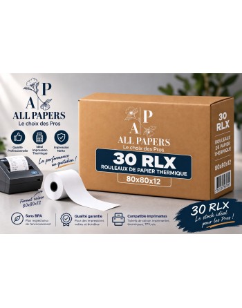 Carton de 30 rouleaux thermiques de 80x80x12